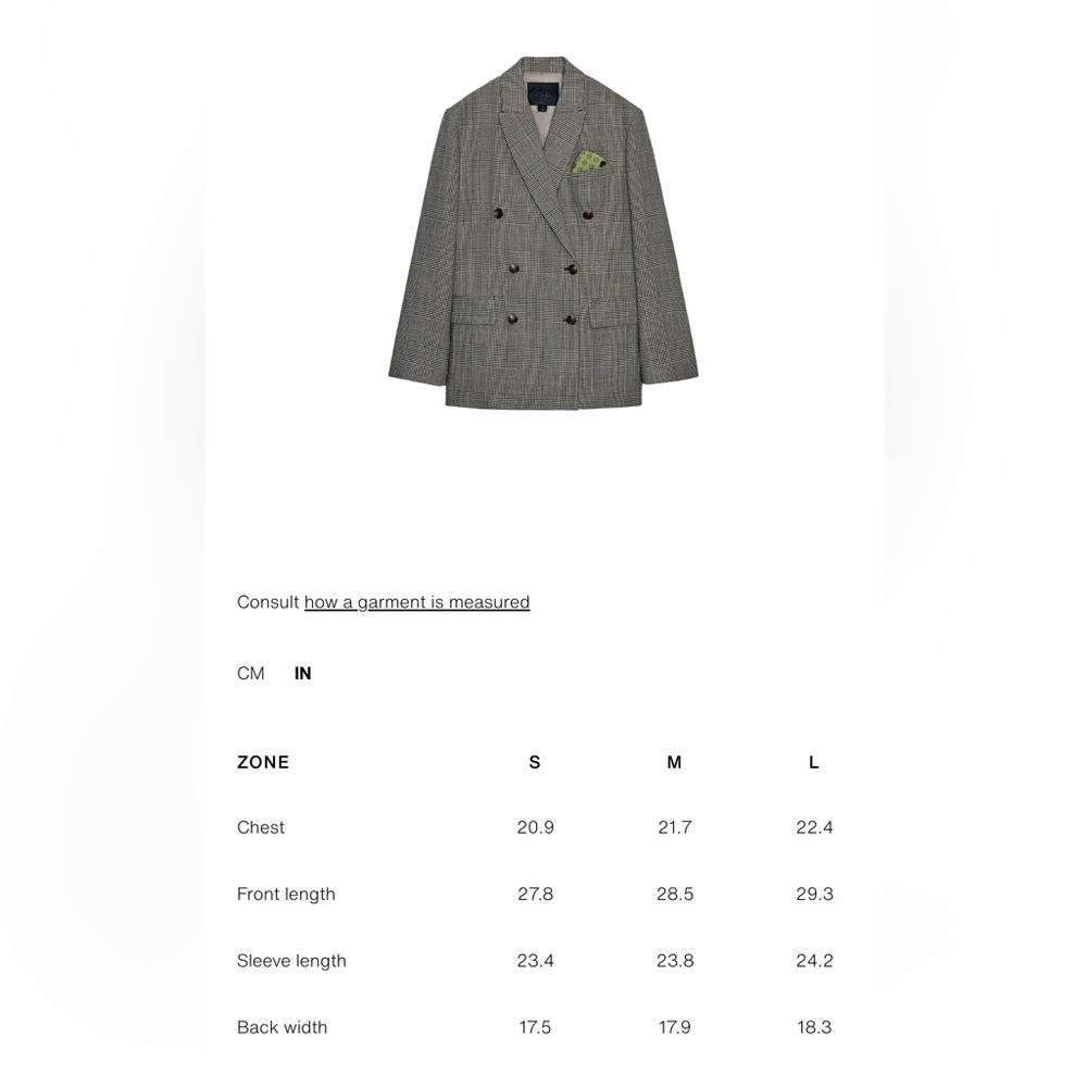 NEW! Zara Plaid Wool Oversized Blazer Size S - Picture 4 of 12